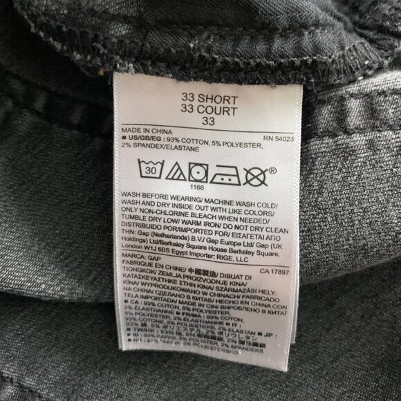 Gap Resolution Slim Straight Soft Black wash 33 Short jeans - Picture 11 of 11